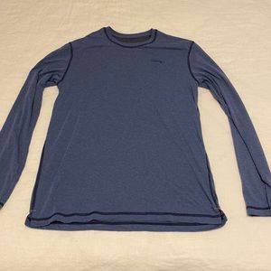 Orvis Mens Trout Bum Long Sleeve Crew Neck T-Shirt Blue Size M